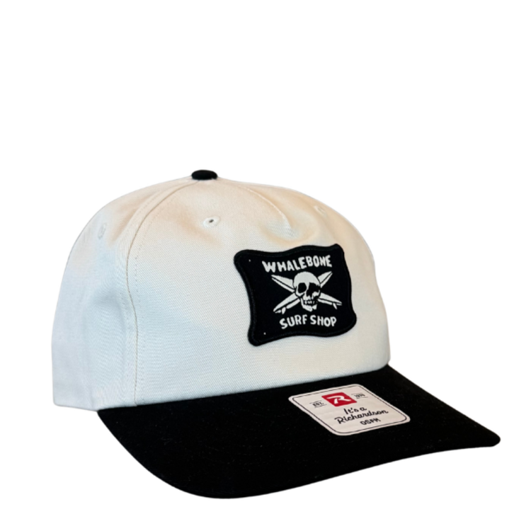 WHALEBONE LOGO WAYBACK PATCH GRAMPS HAT - CREAM/BLACK