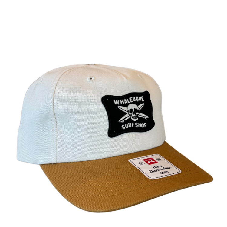 WHALEBONE LOGO WAYBACK PATCH GRAMPS HAT - CREAM/WHEAT