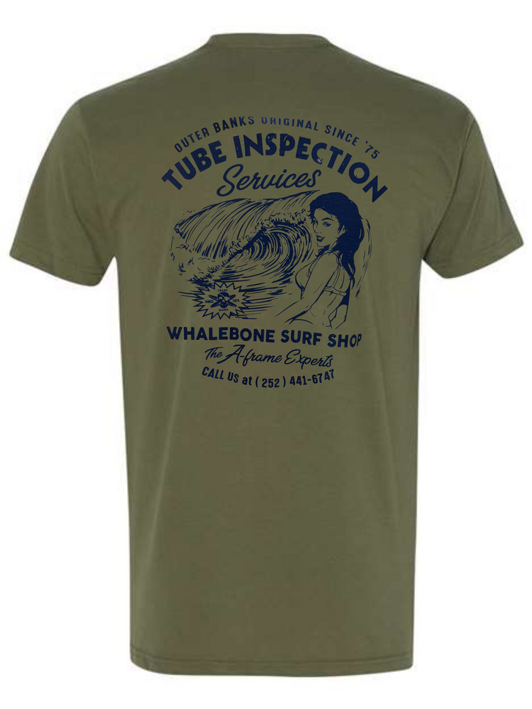 WHALEBONE LOGO TUBE INSPECTION  SUEDED SHORT SLEEVE TEE