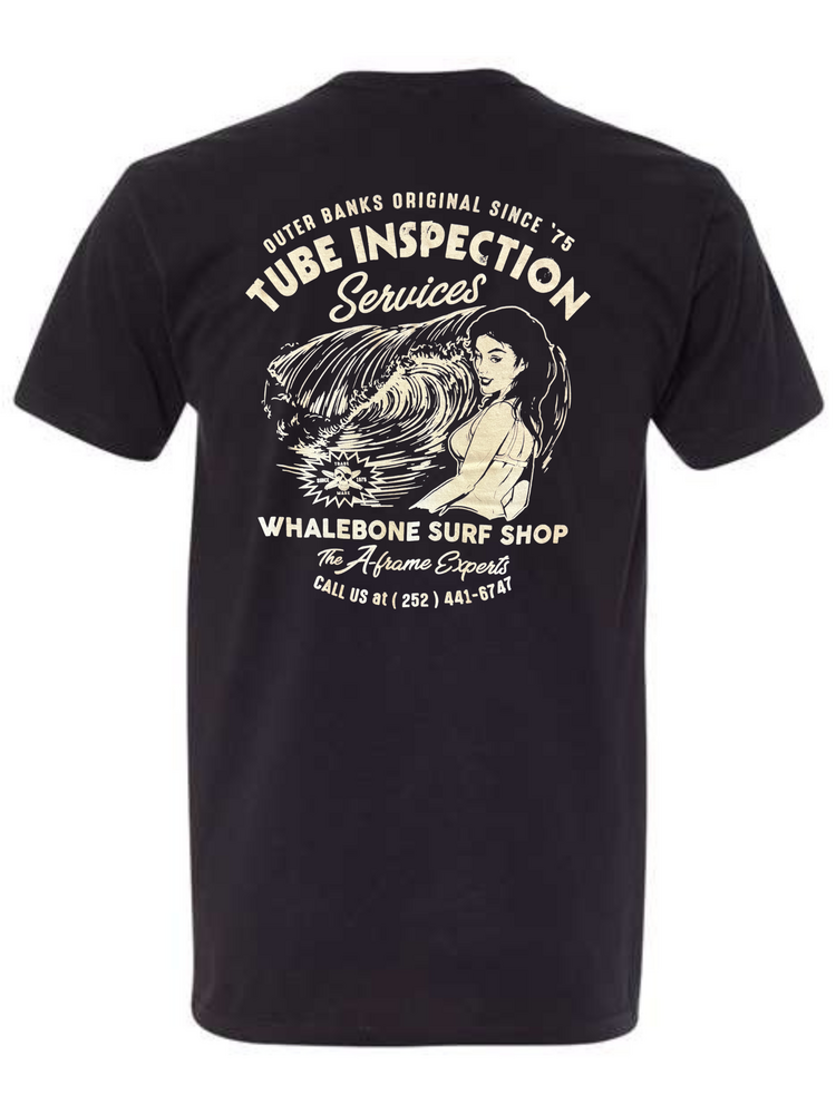 WHALEBONE LOGO TUBE INSPECTION  SUEDED SHORT SLEEVE TEE
