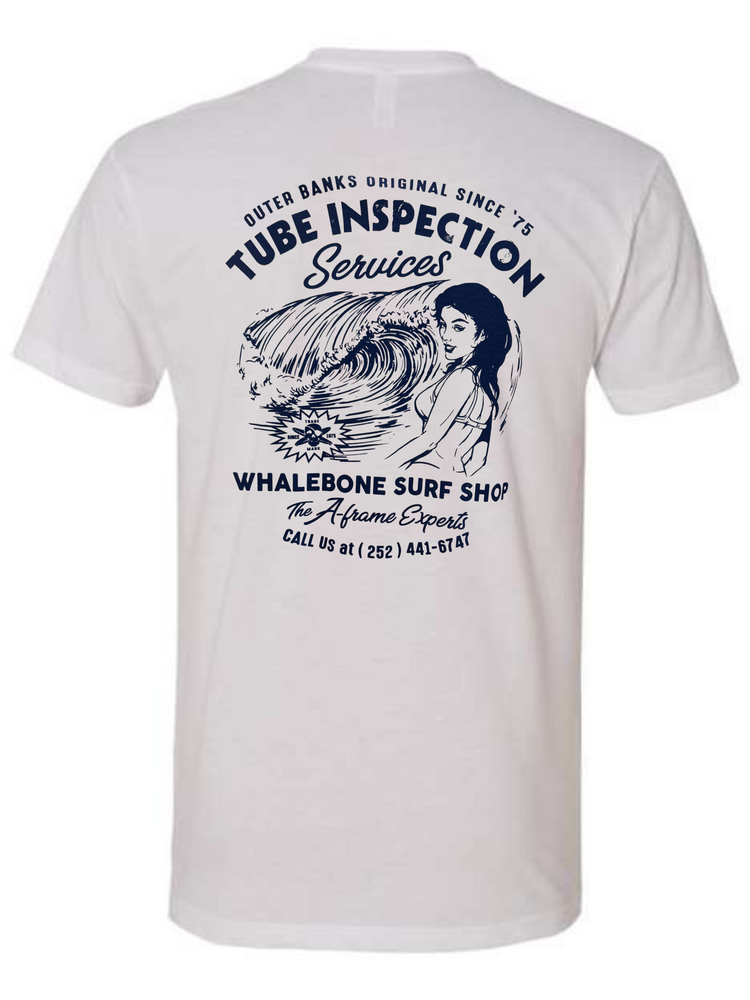 WHALEBONE LOGO TUBE INSPECTION  SUEDED SHORT SLEEVE TEE