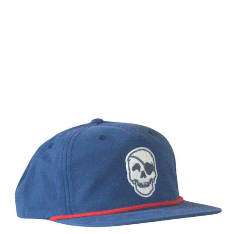 WHALEBONE LOGO 90's GARAGE C55-N GRANDPA SNAPBACK - LIGHT NAVY/RED