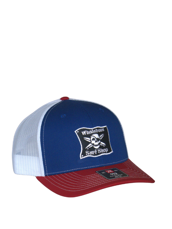 WHALEBONE LOGO OG Embroidered Trucker - Royal/White/Red//Med-Large