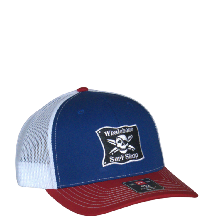WHALEBONE LOGO OG EMBROIDERED RICHARDSON 112 - ROYAL/WHITE/RED MED/LG