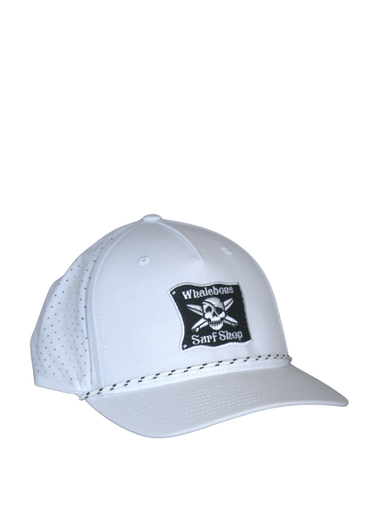 WHALEBONE LOGO OG Embroidered Perforated Snapback - White/White Rope
