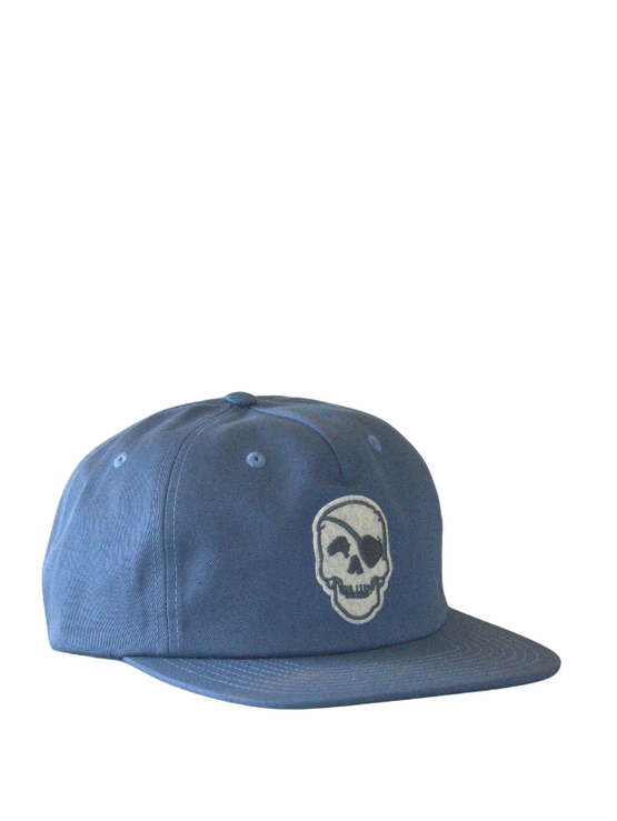 WHALEBONE LOGO 90's Garage Unstructured Leather Strapback - Sea Blue