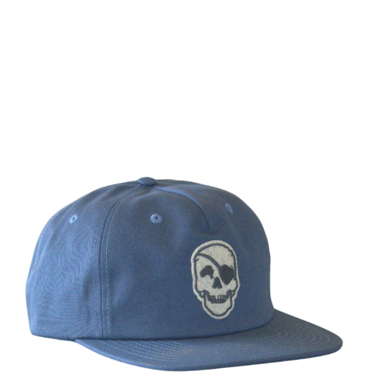 WHALEBONE LOGO 90's GARAGE C55-PC UNSTRUCTURED LEATHER STRAPBACK - SEA BLUE