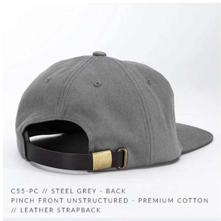 WHALEBONE LOGO 90's GARAGE C55-PC UNSTRUCTURED LEATHER STRAPBACK - SEA BLUE