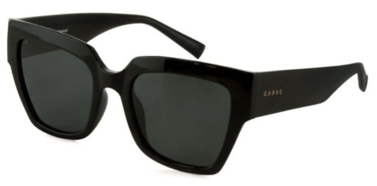 CARVE EYEWEAR VALERIE - GLOSS BLACK WITH GRAY INJECTED POLARIZED LENS