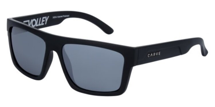 CARVE EYEWEAR VOLLEY - MATTE BLACK WITH SILVER IRIDIUM INJECTED POLARIZED LENS