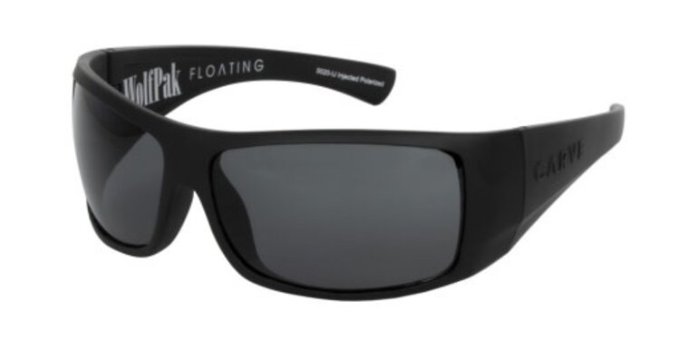 CARVE EYEWEAR WOLFPAK - FLOATING MATTE BLACK WITH GRAY INJECTED  POLARIZED HYDROPHOBIC LENS