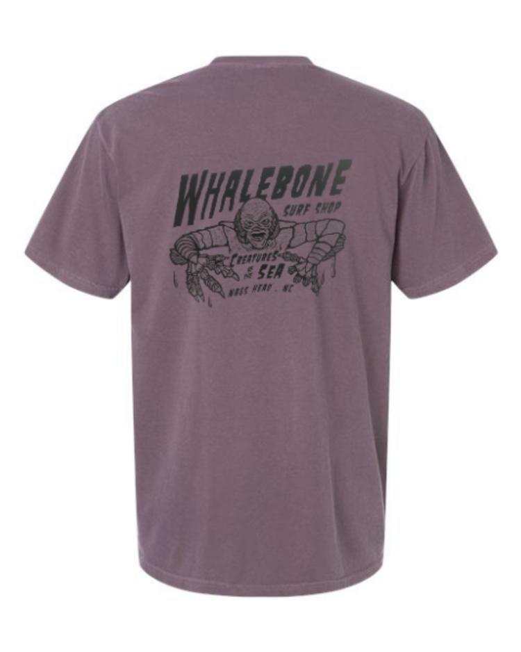 WHALEBONE LOGO CREATURES BLACK SHORT SLEEVE TEE