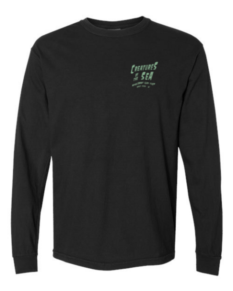 WHALEBONE LOGO CREATURES GREEN LONG SLEEVE TEE