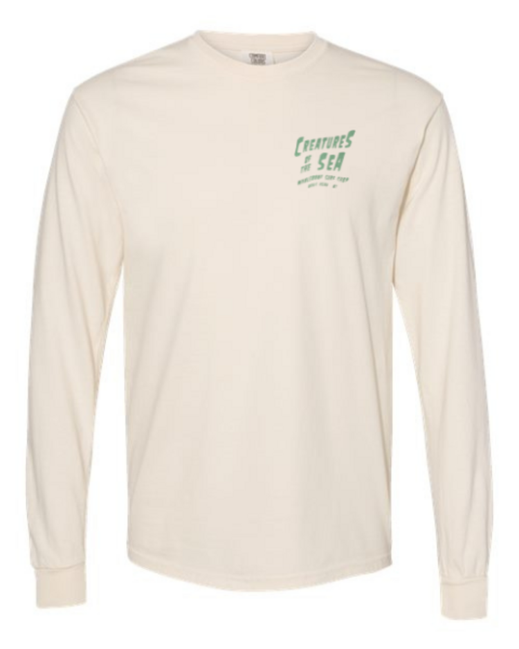WHALEBONE LOGO CREATURES GREEN LONG SLEEVE TEE