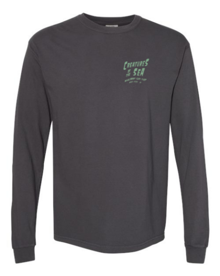 WHALEBONE LOGO CREATURES GREEN LONG SLEEVE TEE
