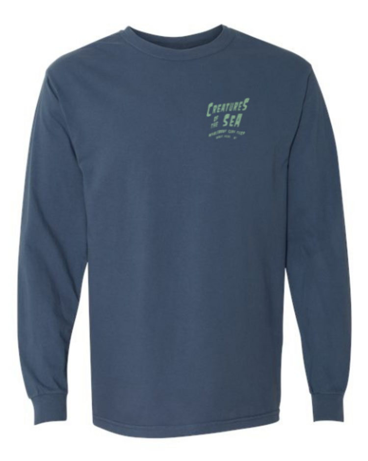 WHALEBONE LOGO CREATURES GREEN LONG SLEEVE TEE