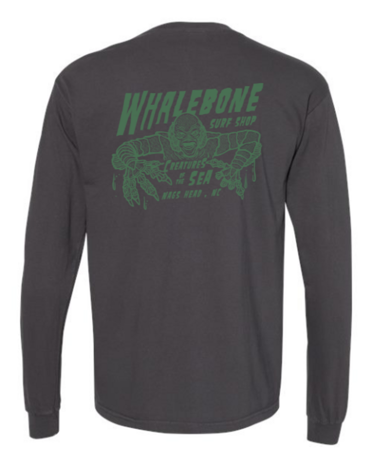 WHALEBONE LOGO CREATURES GREEN LONG SLEEVE TEE