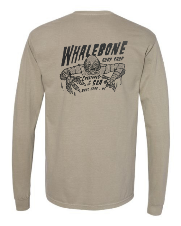 WHALEBONE LOGO CREATURES BLACK LONG SLEEVE TEE