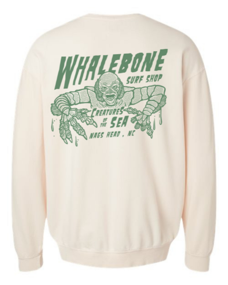 WHALEBONE LOGO CREATURES GREEN CREWNECK