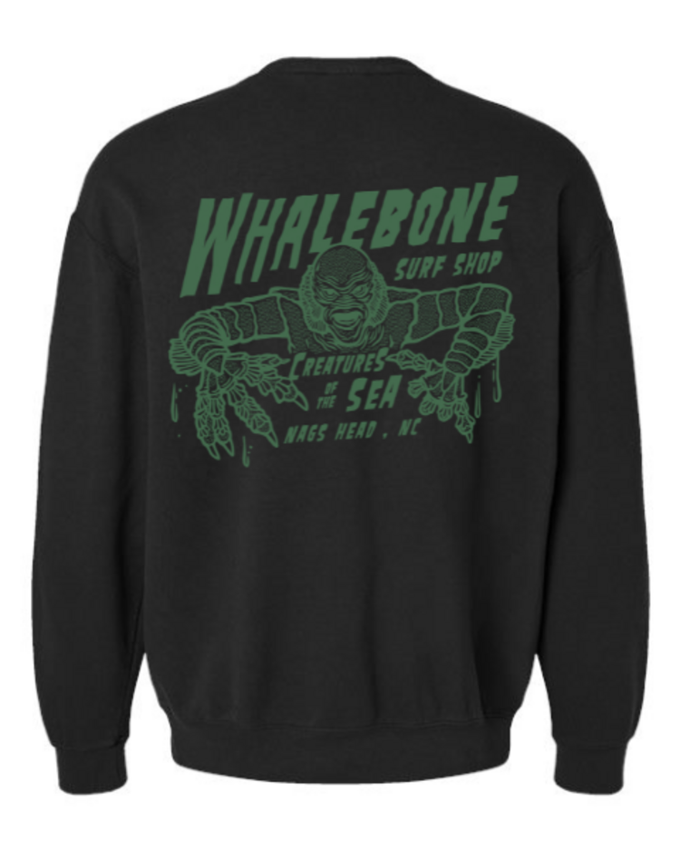 WHALEBONE LOGO CREATURES GREEN CREWNECK