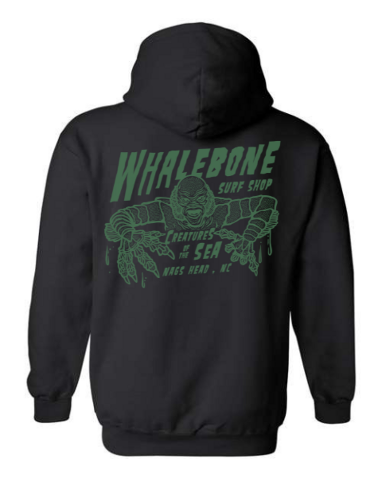 WHALEBONE LOGO CREATURES GREEN MIDWEIGHT PULLOVER
