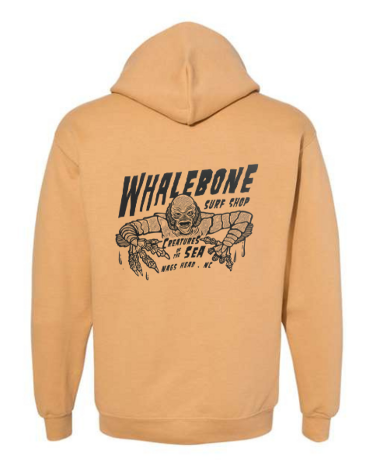 WHALEBONE LOGO CREATURES BLACK MIDWEIGHT PULLOVER