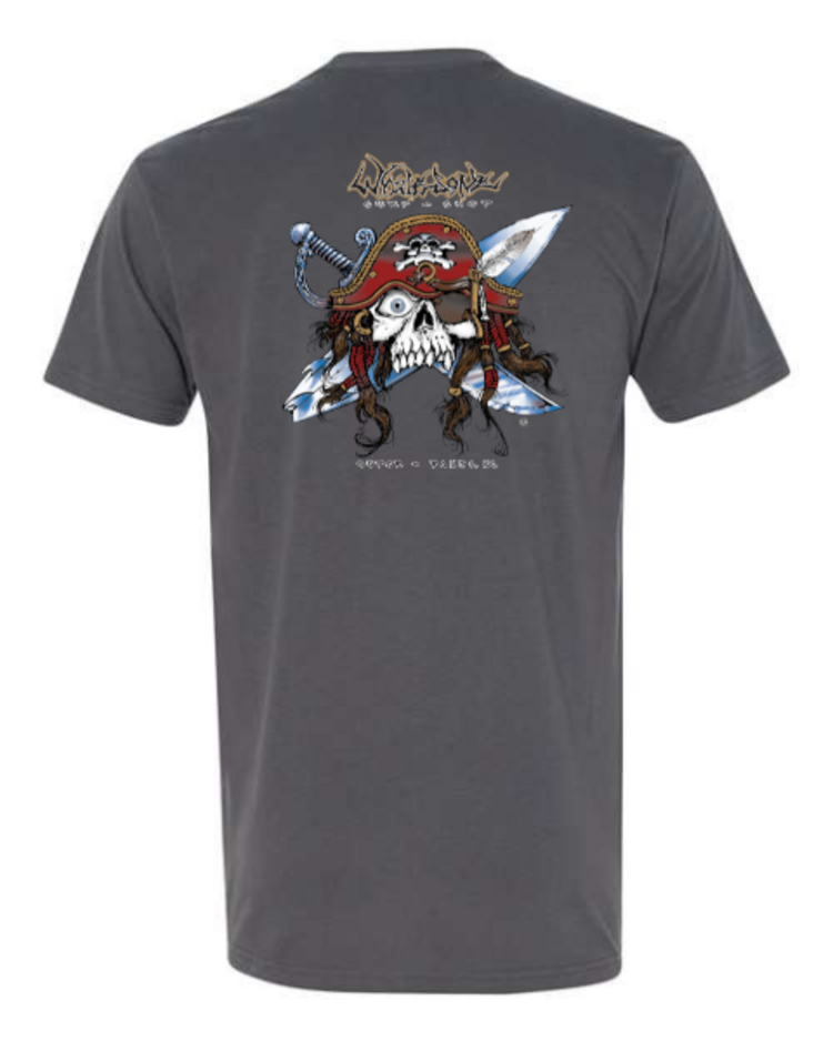 WHALEBONE LOGO GNARLY PIRATE SUEDED SHORT SLEEVE TEE