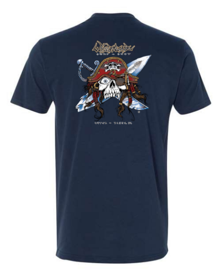 WHALEBONE LOGO GNARLY PIRATE SUEDED SHORT SLEEVE TEE