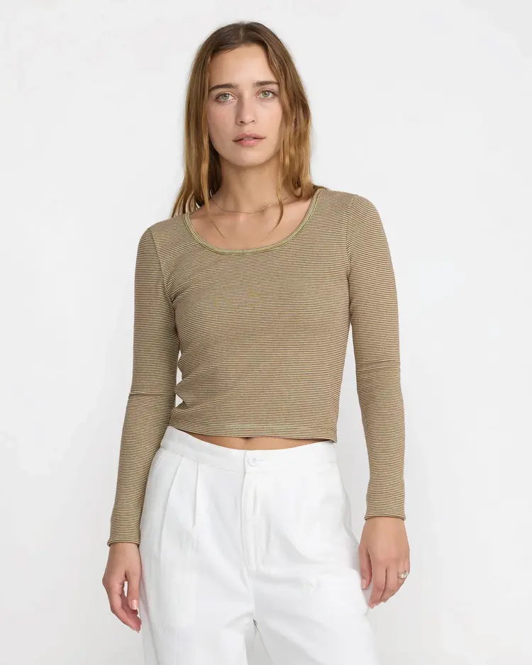 RVCA  JUNGLE LONG SLEEVE SCOOP NECK