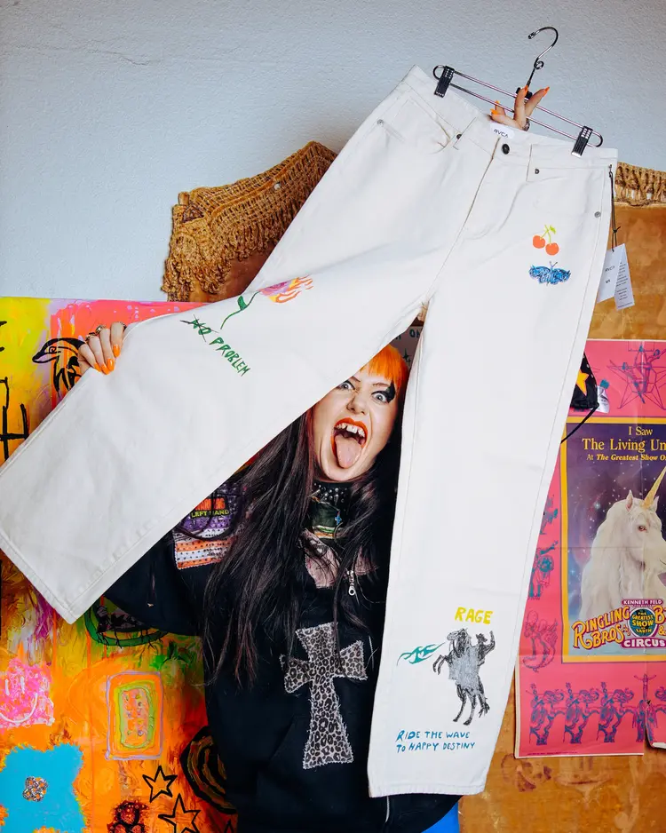 RVCA DANI MILLER HIGH WAISTED BAGGY JEAN