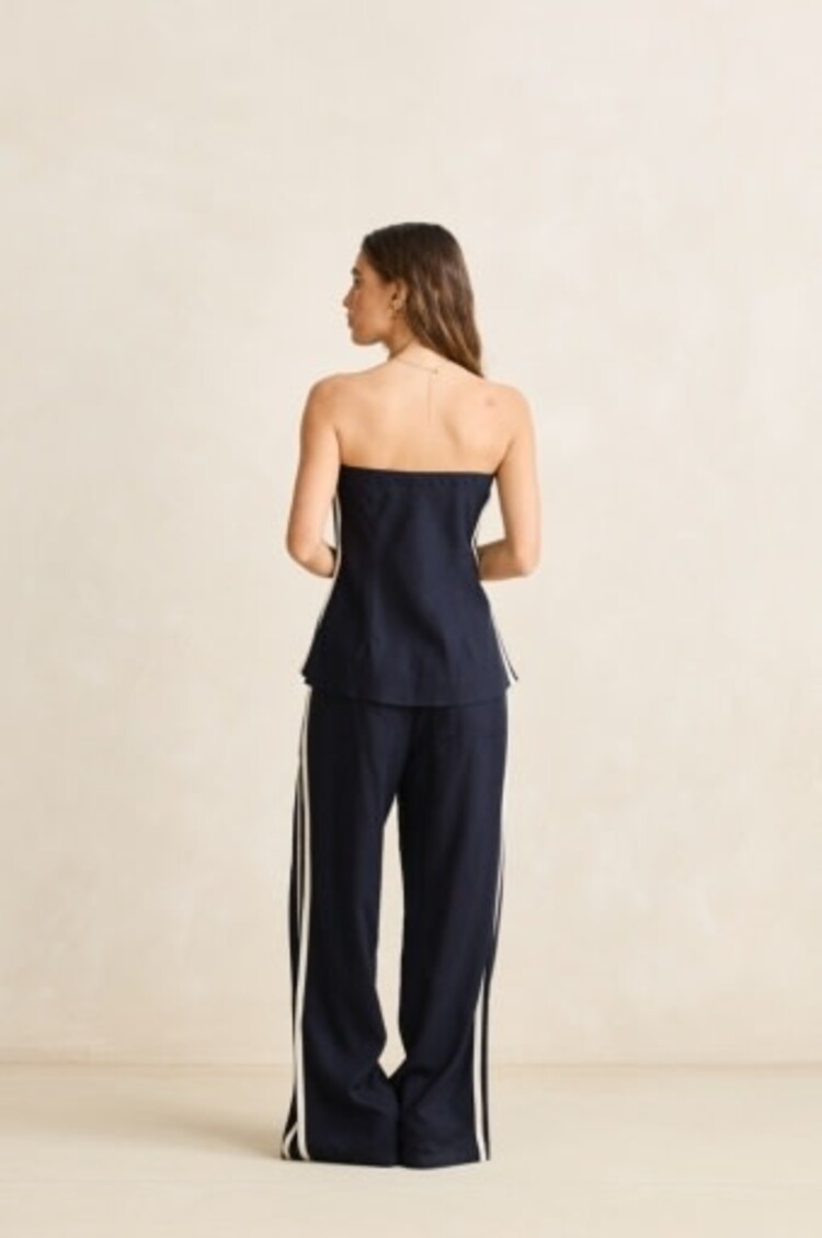 RHYTHM CONTRAST LINEN STRAPLESS TOP