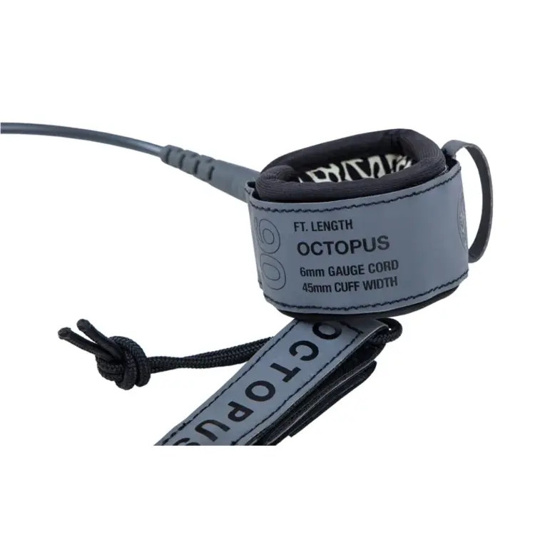 OCTOPUS MISSION: CONTROL 6ft SURF LEASH - GREY