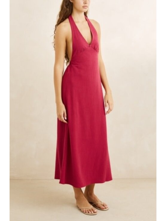 RHYTHM Sunny Days Linen Halter Neck Maxi Dress