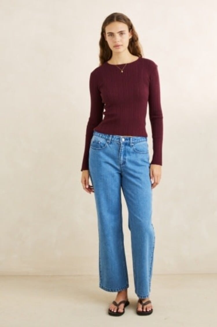 RHYTHM ESSENTIAL LONG SLEEVE KNIT TOP
