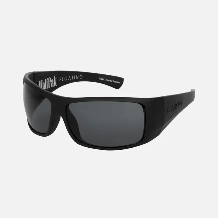 CARVE EYEWEAR WOLFPAK - FLOATING MATTE BLACK WITH GRAY INJECTED  POLARIZED HYDROPHOBIC LENS