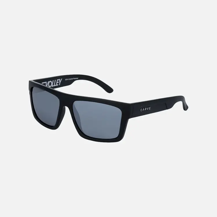 CARVE EYEWEAR VOLLEY - MATTE BLACK WITH SILVER IRIDIUM INJECTED POLARIZED LENS