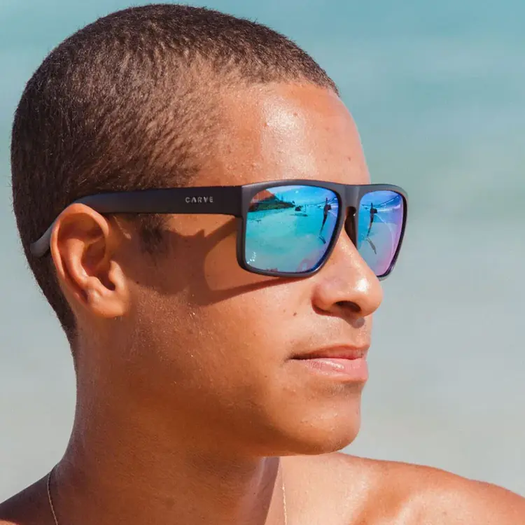 CARVE EYEWEAR VENDETTA -  MATTE BLACK FRAME WITH POLARIZED BLUE IRIDIUM LENS