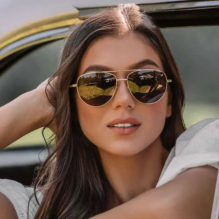CARVE EYEWEAR CARVE 36020 SOLANA GLOSS GLD METAL/BRWN POL LENS