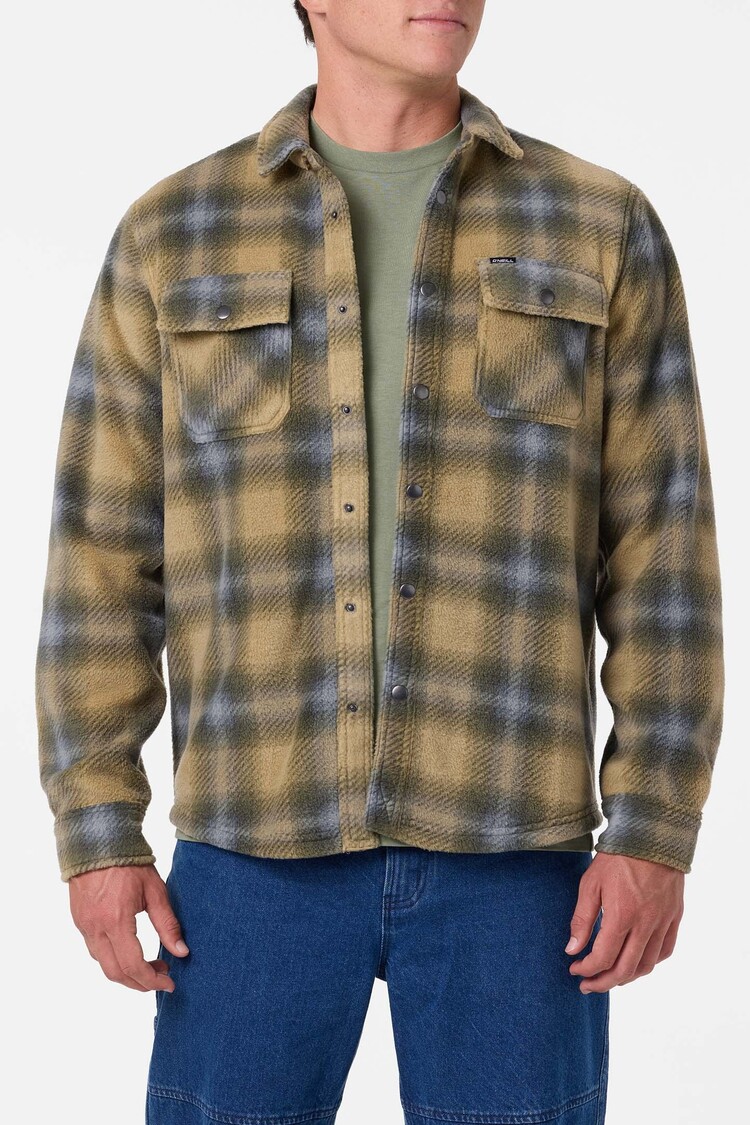 O'NEILL GLACIER PLAID SUPERFLEECE LONG SLEEVE SHIRT