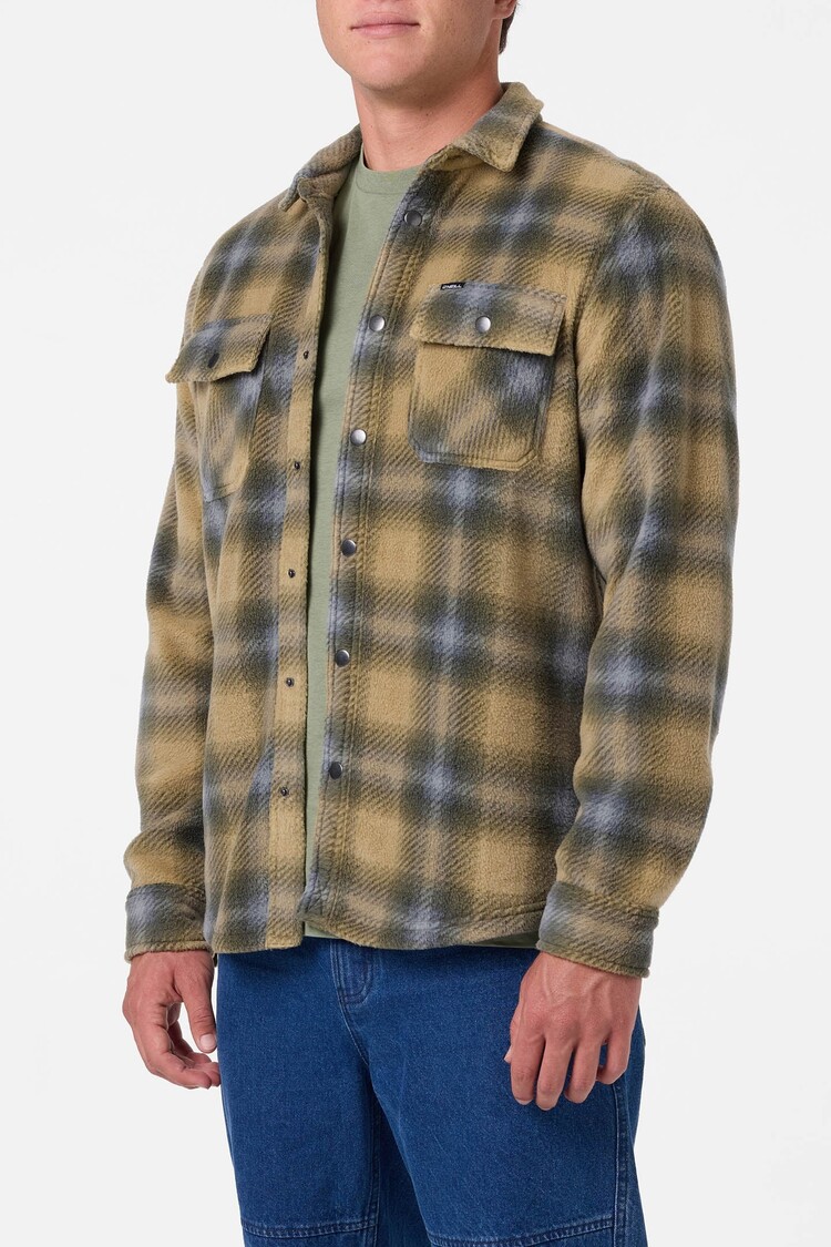 O'NEILL GLACIER PLAID SUPERFLEECE LONG SLEEVE SHIRT