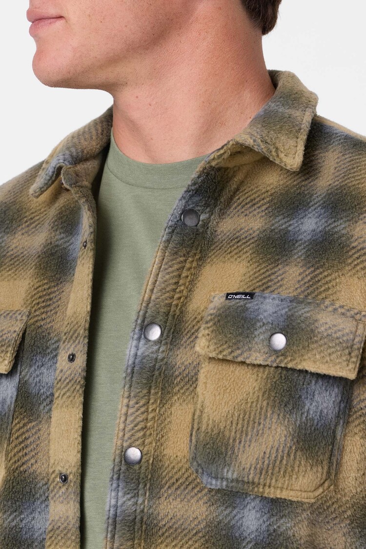 O'NEILL GLACIER PLAID SUPERFLEECE LONG SLEEVE SHIRT