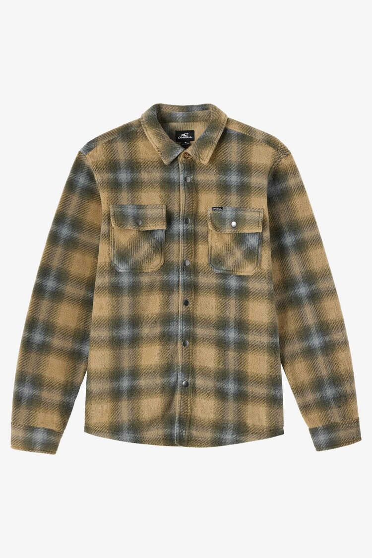 O'NEILL GLACIER PLAID SUPERFLEECE LONG SLEEVE SHIRT