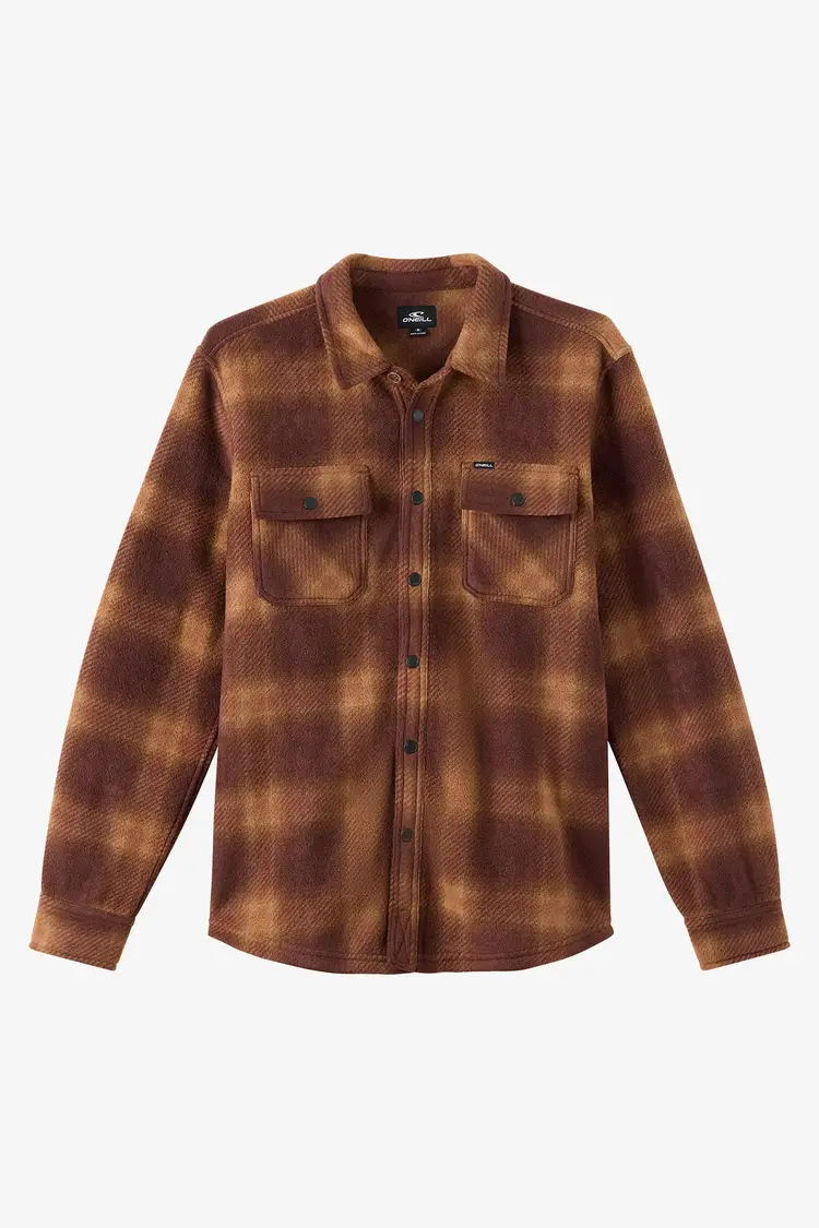 O'NEILL GLACIER PLAID SUPERFLEECE LONG SLEEVE SHIRT