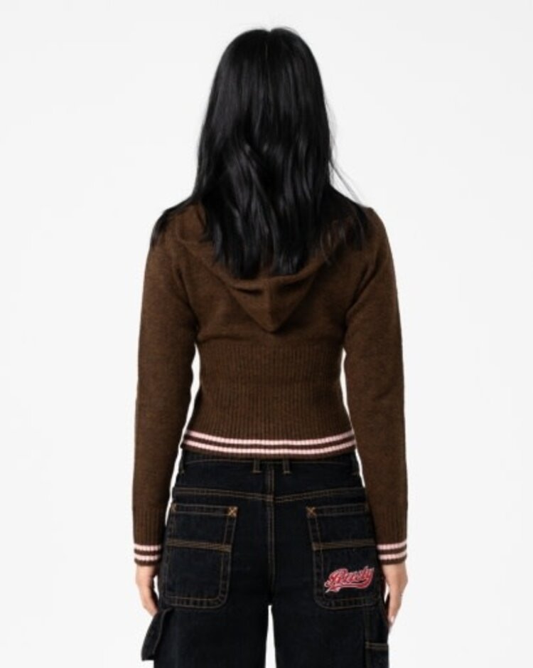 RUSTY USA DEVIL GIRL KNITTED ZIP THROUGH HOOD