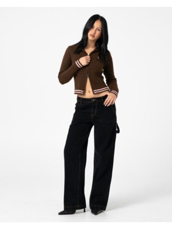 RUSTY USA Devil Girl Knitted Zip Through Hood