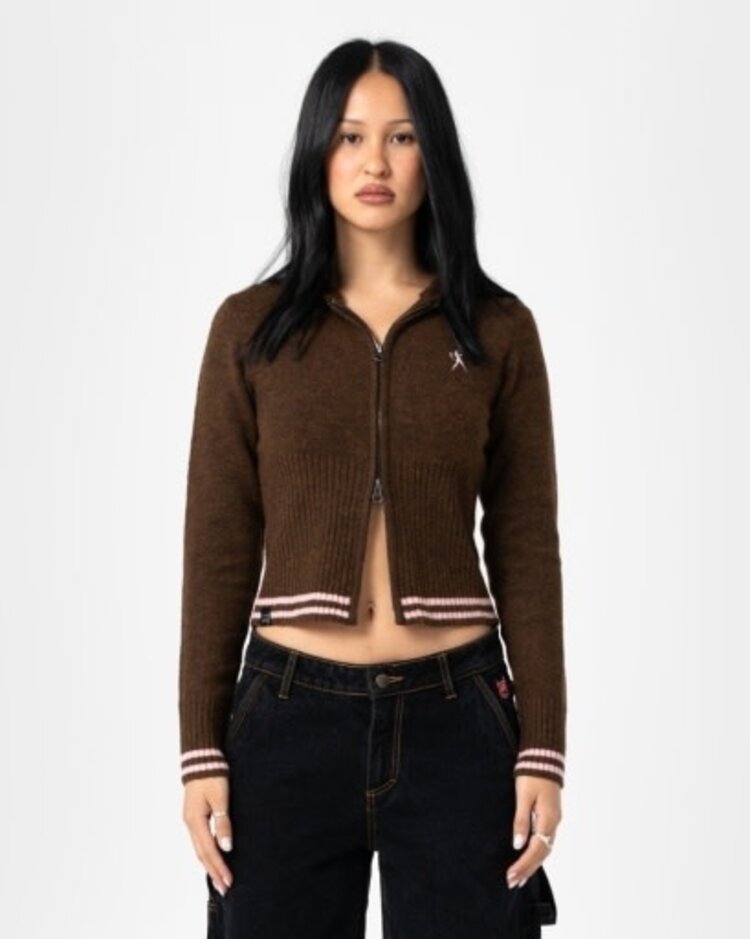RUSTY USA DEVIL GIRL KNITTED ZIP THROUGH HOOD