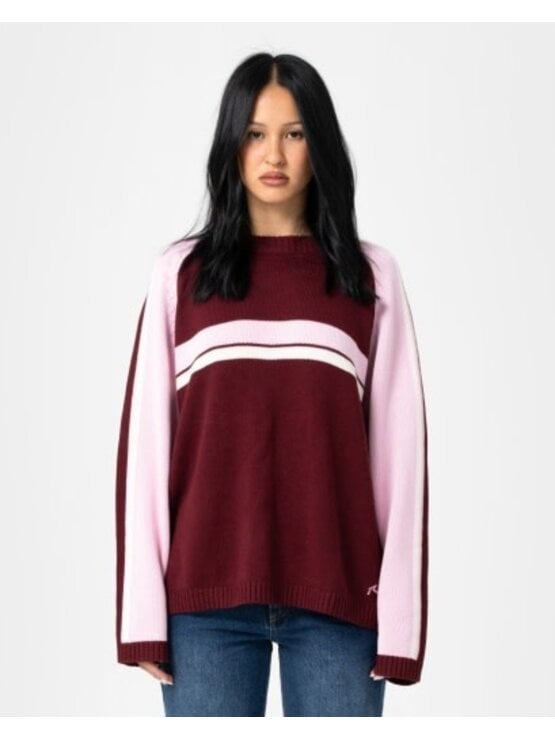 RUSTY USA White Lines Two L/S Crew Neck Knit