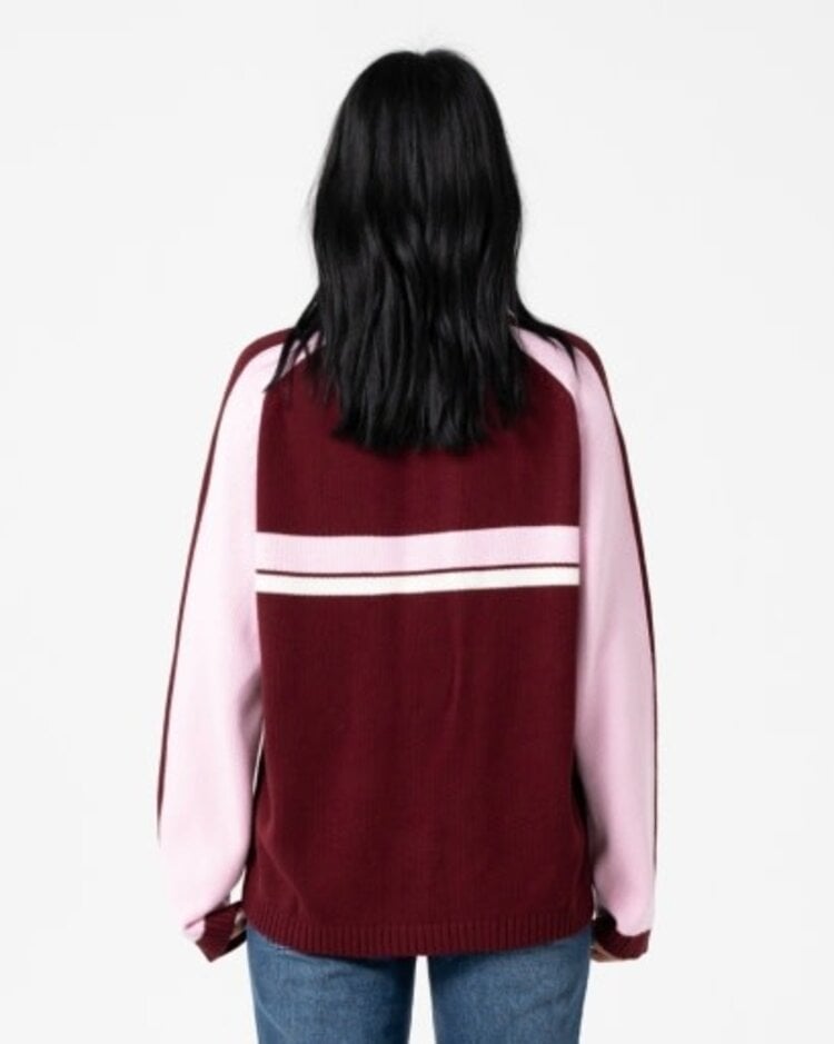 RUSTY USA WHITE LINES TWO L/S CREW NECK KNIT
