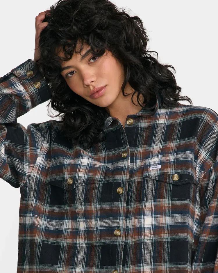 RVCA BONITO BOXY FLANNEL SHIRT