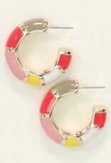 Earrings-Pink Multi Color Hoops